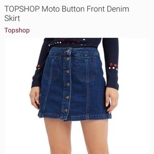 Top shop Moto bottom front denim skirt